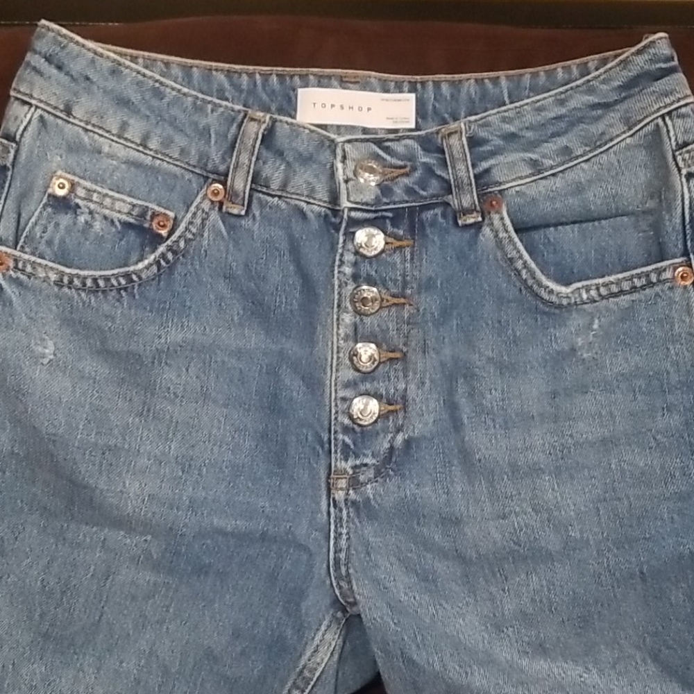 Topshop Denim Knee length shorts